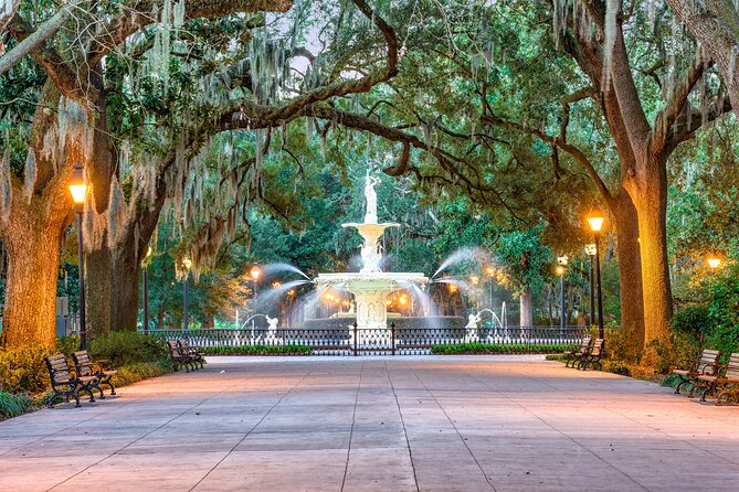 Savannah Quest Experience: Ghost Hunt - Route overview: from Forsyth Park to the Waving Girl