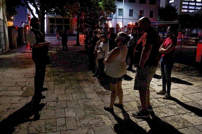 The Haunted Ghost Bus Tour in San Antonio - Passing the Red Light District and the Former Jail (Now a Holiday Inn Express)